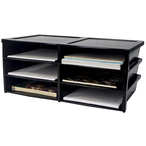 Organizador Storex, 12 Compartimentos, Negro, Para Papel, 8,75 X 11,5 Pulgadas