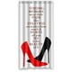 thumbnail image 1 of Cortina de ducha con frases de mujeres fuertes que llevan su dolor como tacones de aguja. Juego de cortinas de baño con ganchos, tamaño 36 x 72 pulgadas., 1 of 3