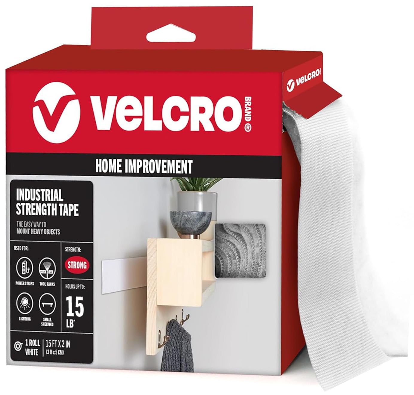 Fijadores Velcro Brand Industrial Strength, 15 Pies X 2 Pulgadas, Blancos