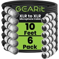Cables Xlr Gearit Para Micrófono Macho A Hembra, 3 Pines, 3 M, 6 Unidades