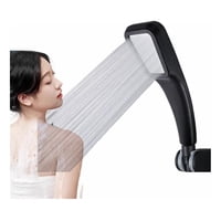 Genérica - Cabezal Ducha Telefono Negro Aumenta Presion Presurizado Negro