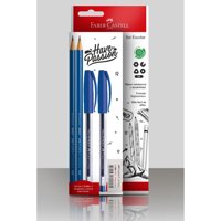 Pack 2 Lápiz Grafito + Boligrafo + Goma De Borrar  Faber-Castell