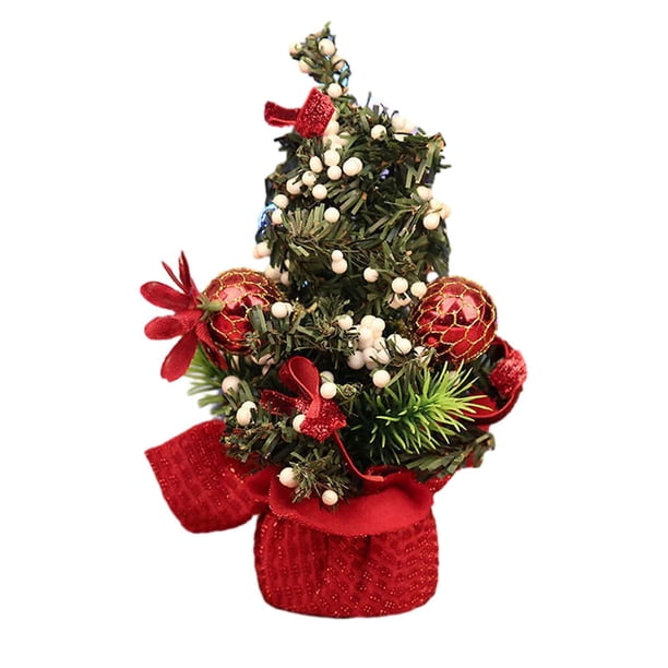 Árbol De Navidad En Miniatura DIY Mini árbol De Navidad Artificial Para Oficina Fiesta Hogar Rojo