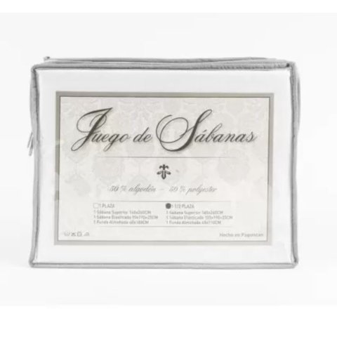 El Castillo - Juego Sábana 144 Hilos Blanco 1,5 Plazas