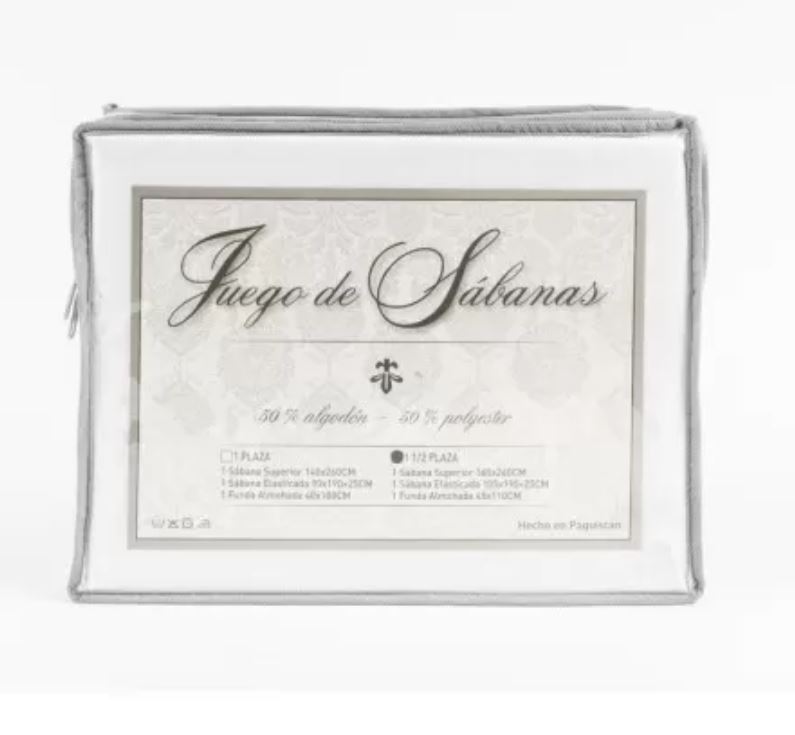 El Castillo - Juego Sábana 144 Hilos Blanco 1,5 Plazas