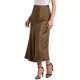 thumbnail image 4 of Falda larga de satén para mujer, otoño, cintura alta, casual, fiesta de cóctel, boda, sirena, larga, XS, marrón, 4 of 6