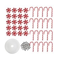 Magideal - Adornos Colgantes De Navidad Candy Cane Muleta Colgantes Suministros Artesanía 25M Cordones Decoraciones Para Árboles De Navidad Para Granja 35Mm Rojo Blanco