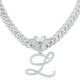 thumbnail image 1 of Stylish Hip Hop Cuban Butterfly Necklace with White Letter Initials, 1 of 5