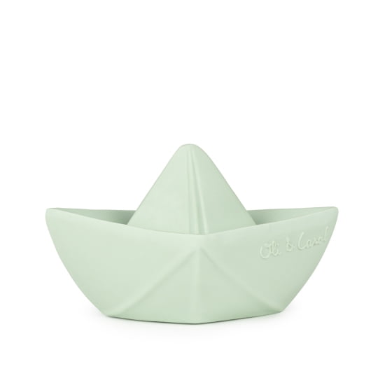 Juguete Mordedor, Diseño Bote Origami, Color Menta, Oli & Carol