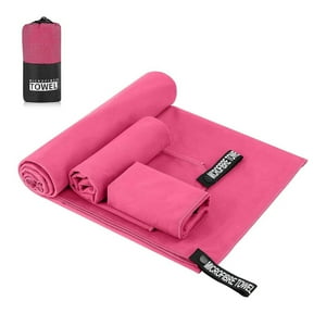 Ak Sport - Toallas De Microfibra Set 3 Unidades Suaves Y Absorbentes- Rosa
