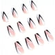 thumbnail image 3 of 24 uñas postizas de bailarina con diseños geométricos en blanco y negro, cobertura total, uñas postizas tipo ataúd, uñas acrílicas para decoración de uñas DIY., 3 of 5