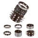 thumbnail image 1 of Uxcell 9Pcs Conjunto de Pulseras de Cuero con Tachuelas Rock Punk, 8.7"/22cm Muñequera Ajustable con Picos Góticos para Fiestas de Halloween Accesorios Emo Grunge, Marrón Café, 1 of 6