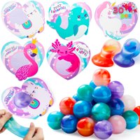 Joyin - Juego De Tarjetas De Regalo Para El Día De San Valentín Con Rainbow Slime Toy, 30 Unidades