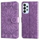 thumbnail image 2 of Funda tipo cartera FOXDOCK para Samsung Galaxy A23 4G/5G , diseño girasol en relieve, cuero PU, cierre magnético, soporte y tarjetero, 2 of 5