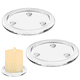 thumbnail image 1 of portavelas redondos de vidrio transparente, portavelas de vidrio transparente de 10 cm, soporte de pilar, bandeja para velas, base de pedestal para bodas, fiestas y decoración del hogar., 1 of 6