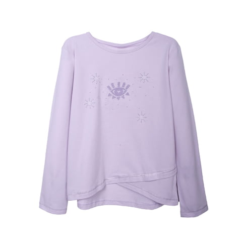 Pillin - Polera Niña Manga Larga Bordado Y Perlas Lila