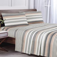 Sabanas Andes Microfibra Estampada Líneas Gris