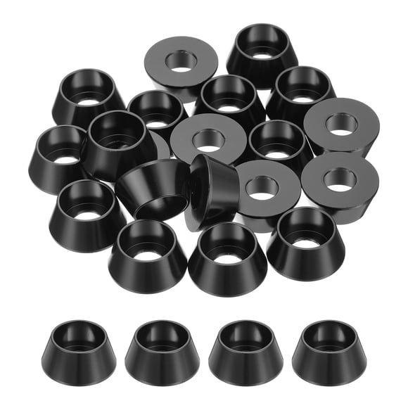 Arandelas de Copa Cónica M8 de Uxcell, Juntas de Aluminio Anodizado para Accesorios RC/FPV/PC/Drone, Paquete de 20 (Negro)