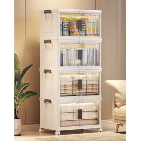 Contenedores De Almacenamiento Olarhike, 48 Cuartos De Galón, Con Cierre, Tapas, Puertas Y Ruedas, P