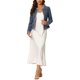 thumbnail image 2 of INSPIRE CHIC Blazer corto de oficina abierto de tweed a cuadros para mujer 3XL azul oscuro, 2 of 6