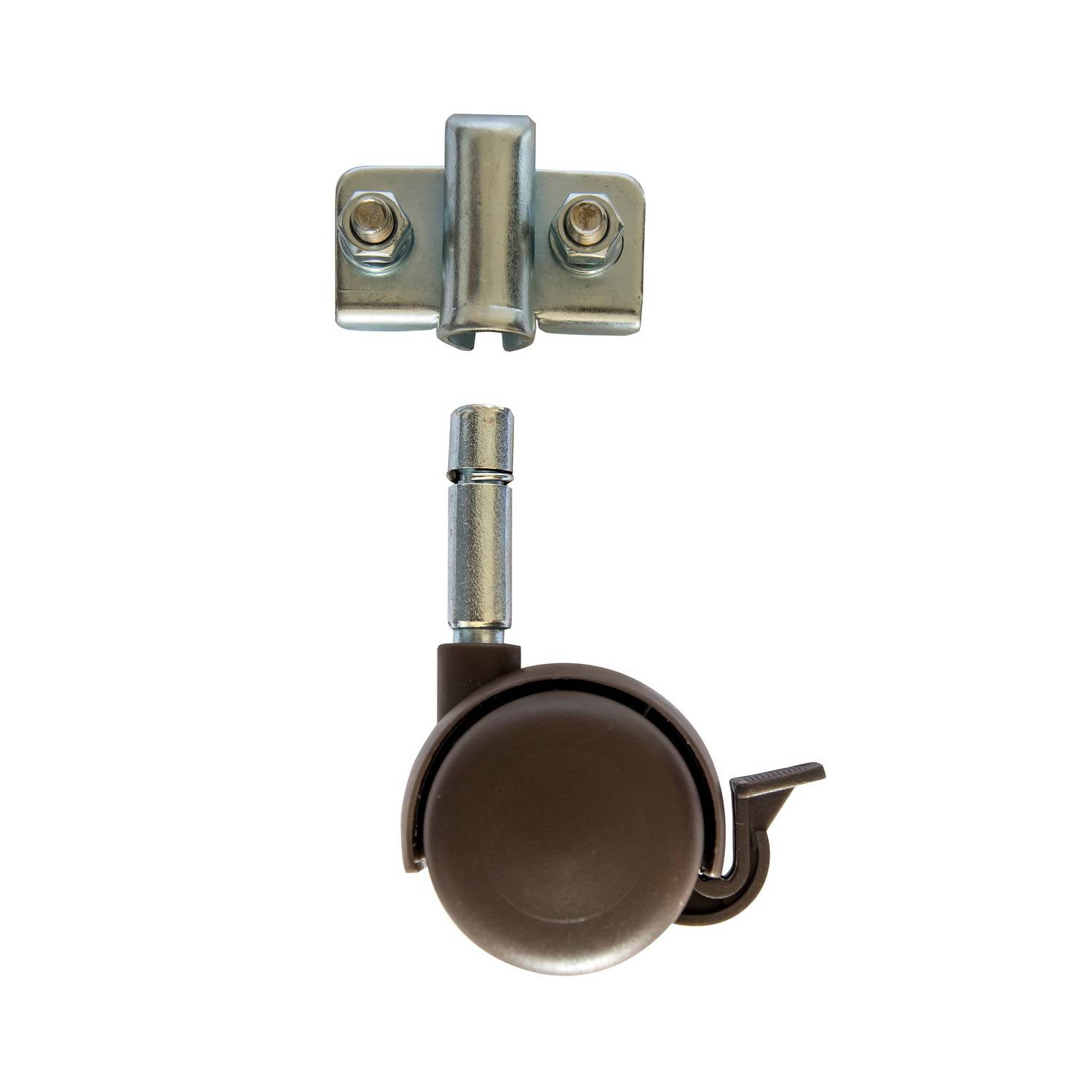 Rosen - Pack Rueda Diván - Nido Color Café + Soporte Metalico, Vástago 1,2 Cm