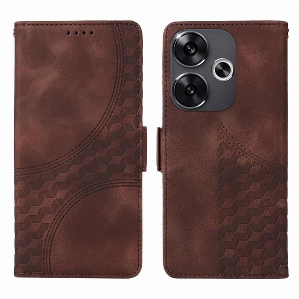 Carcasa FOXDOCK Xiaomi Poco F6 de cuero PU, diseño acolchado clásico, protección contra caídas y rayones