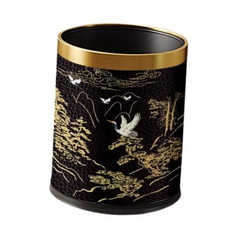 Bothyi - Papelera Redonda Para Oficina, Sala De Estar, Interior, Color Dorado