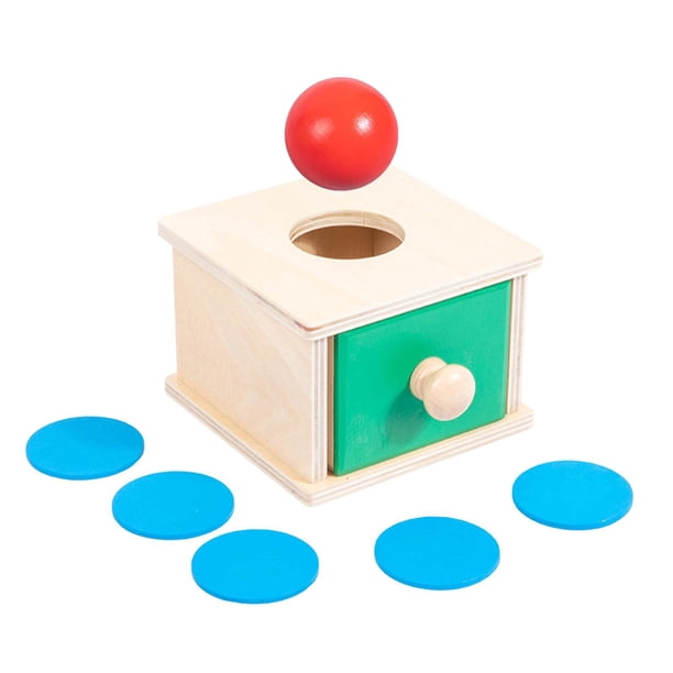 Bola de desarrollo de madera Juguete de caída Mano Ojo Coordinación Juguetes con forma de cajón Caja de caída Juguetes sensoriales Juguete educativo