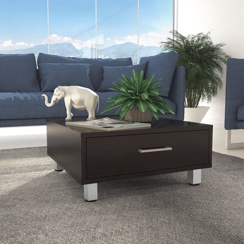 Tuhome - Mesa De Centro 1 Cajon 60X60 Cm Wengue