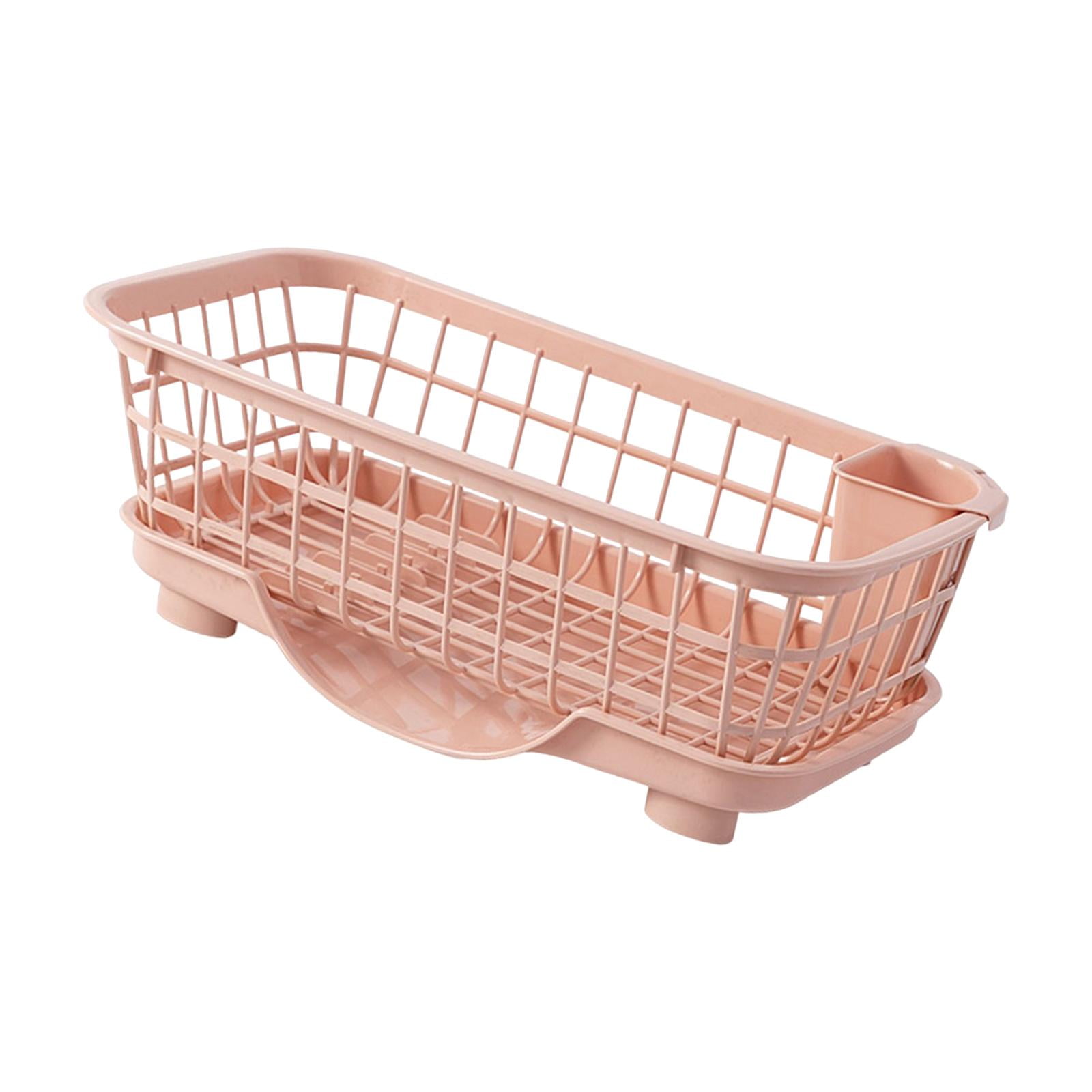 Bothyi - Sobre El Fregadero, Estante Para Platos, Cesta, Cuenco, Soporte De Secado Para Platos, Palillos, Cucharas, Color Rosa