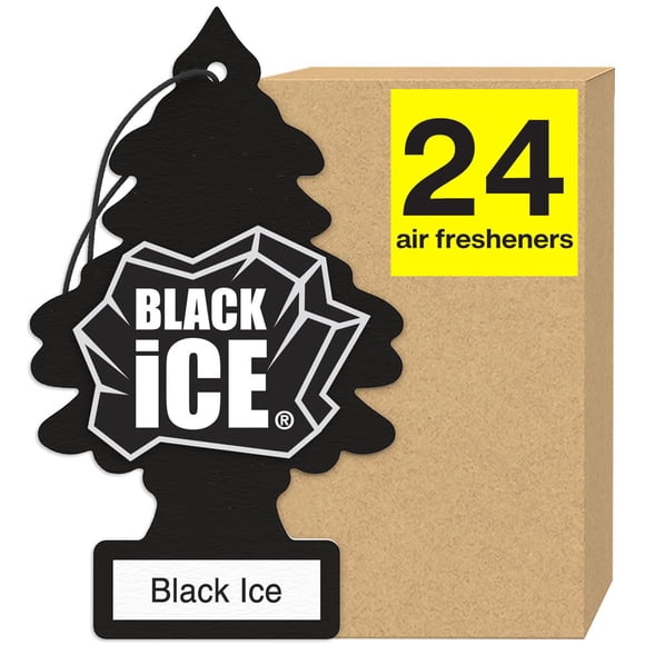 Ambientador LITTLE TREES para colgar en coche, hielo negro, 24 unidades