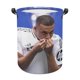 thumbnail image 1 of Kylian Mbappé Cesta de lavandería de gran capacidad redonda con asa, bolsa para ropa sucia plegable, almacenamiento para dormitorio, baño y lavadero 44x35 cm, 1 of 6