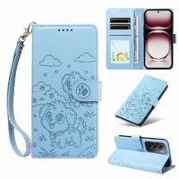Funda Billetera Foxdock Compatible Con Oppo Reno 12 Pro 5G, Diseño Perrito Tierno, Ranuras Para Tarjetas Y Soporte Plegable