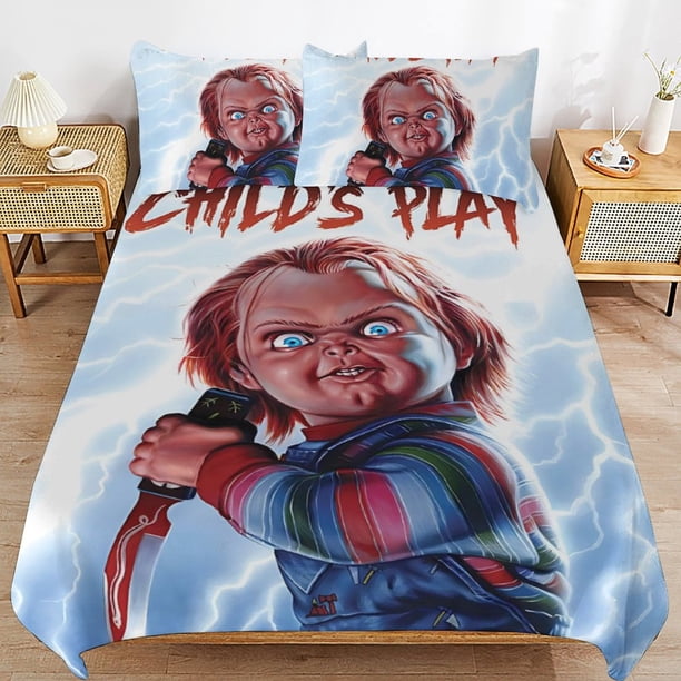 Bride of Chucky Bedding Set Duvet Cover Comfortable and Lightweight Cartoon Bedding 3 Piece Bed Set