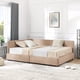 thumbnail image 3 of Full Size Storage Upholstered Tufted Bed Frame, Sofa Bed Frame with Comfortable Backrest and Armrests, Full Size Bed for Bedroom, Living Room,Velvet, PINK(80.5''*59''*29.5''), 3 of 3