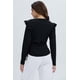 thumbnail image 3 of Polera Mujer Con Vuelo Rib Recogido Negro, 3 of 4