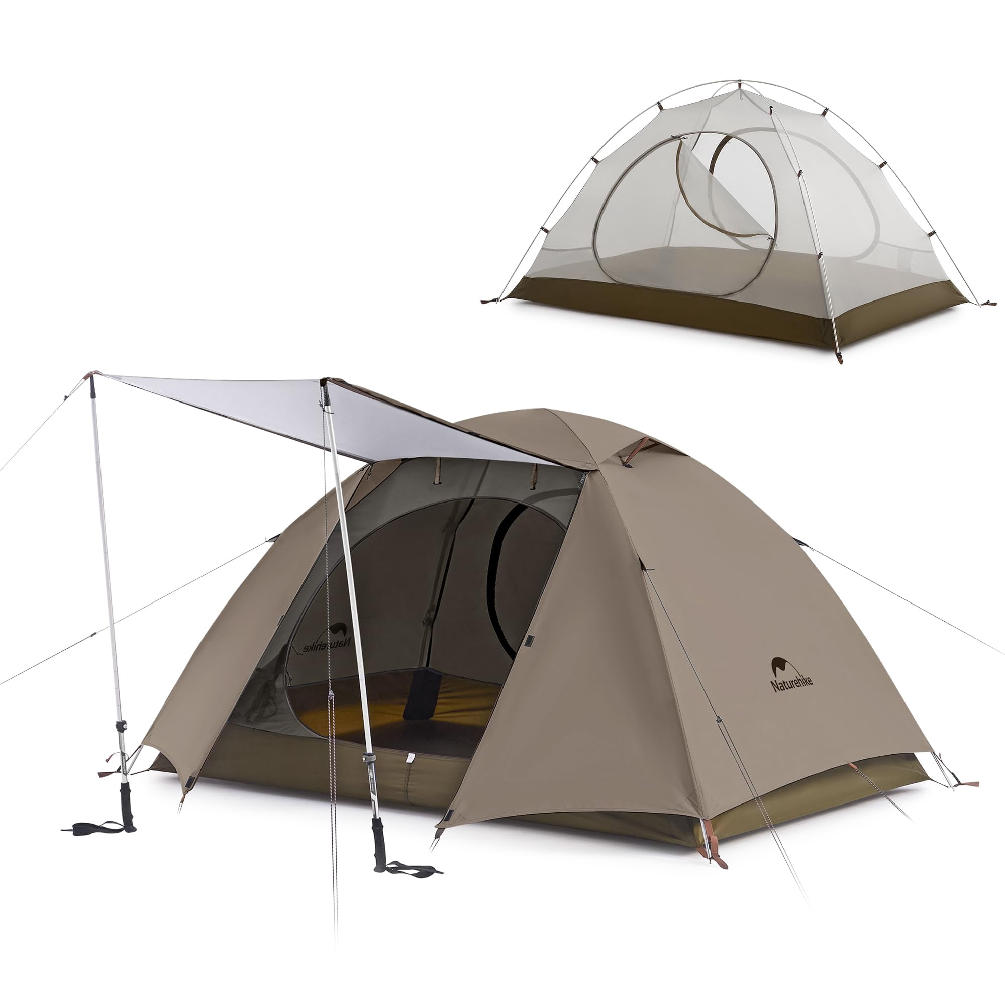 Tienda De Campaña Naturehike Cloud River Para 2/3 Personas, Impermeable Para Acampar