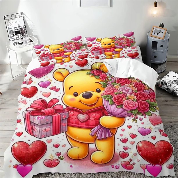 Winnie the Pooh comforter set bedding set 3D digital printing set comforter set 3 pieces for boys and girls Bed Sheets