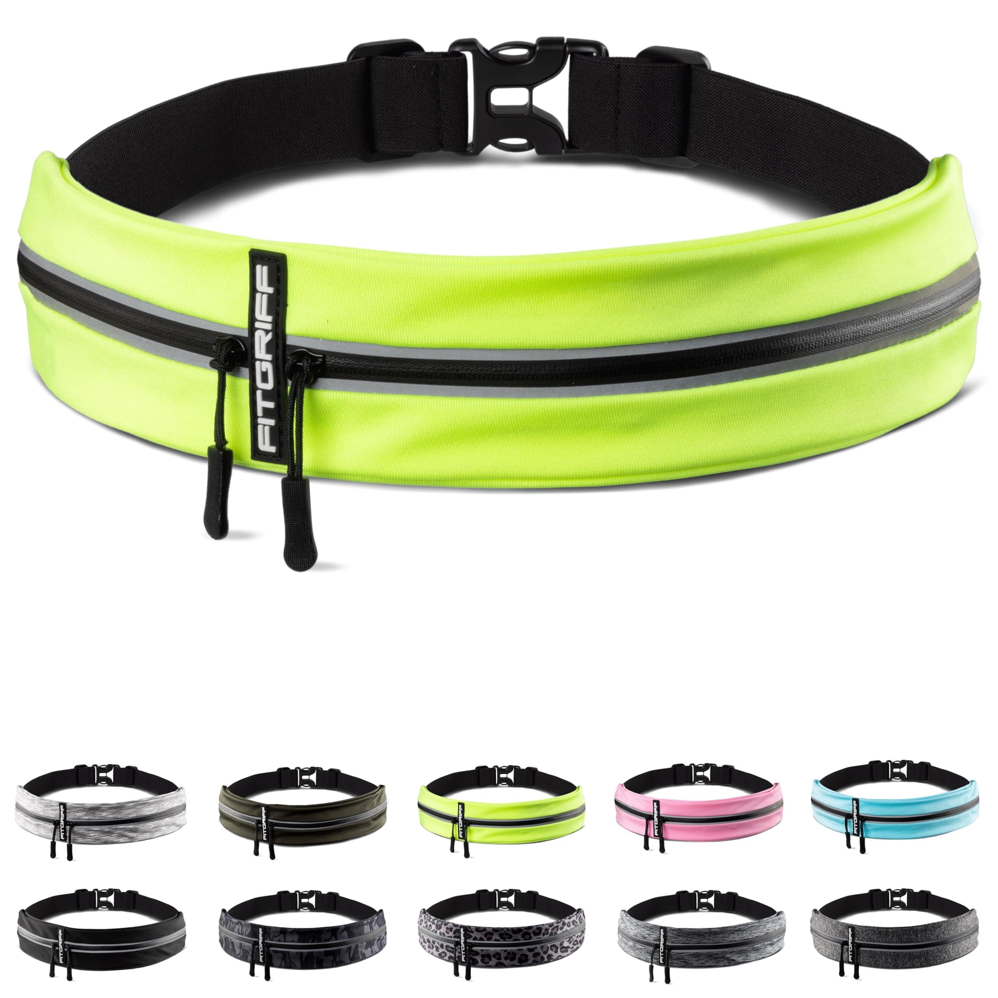 Cinturón Para Correr Fitgriff® Para Hombre Y Mujer, Color Amarillo Neón