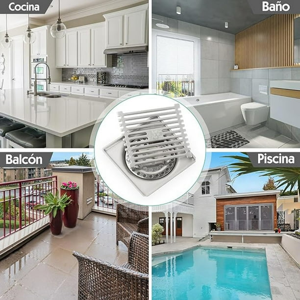 Drenaje De Piso Cuadrado En Acero Inoxidable Sus304 Doble Núcleo