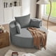 thumbnail image 1 of 360° Swivel Chair Accent Barrel Chair Swivel Round Sofa Chair with 3 Removable Pillows for Living Room, Bedroom, Office and Hotel, Grey, 1 of 3