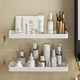 thumbnail image 2 of 1pc Wall Mounted Bathroom Storage Rack, Punch-free Bathroom Hanging Shelf, White Bathroom Tray, Cosmetic Makeup Organizer, Shampoo Shower Gel Holder Organizer, Bathroom Accessories, 2 of 4