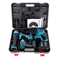 Genérico - Kit De Herramientas Eléctricas Combinadas Inalámbricas 4 Pcs Color Azul