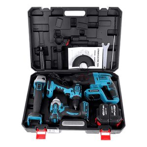 Genérico - Kit De Herramientas Eléctricas Combinadas Inalámbricas 4 Pcs Color Azul