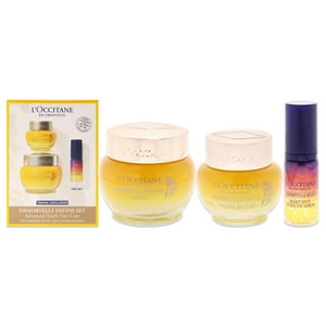 Loccitane - Set Immortelle Divine - Cuidado Facial Juvenil Avanzado De Para Unisex - 3 Piezas De Bálsamo Para Ojos De 0,5 Oz, Crema De 1,7 Oz, Suero De Aceite De 0,16 Oz