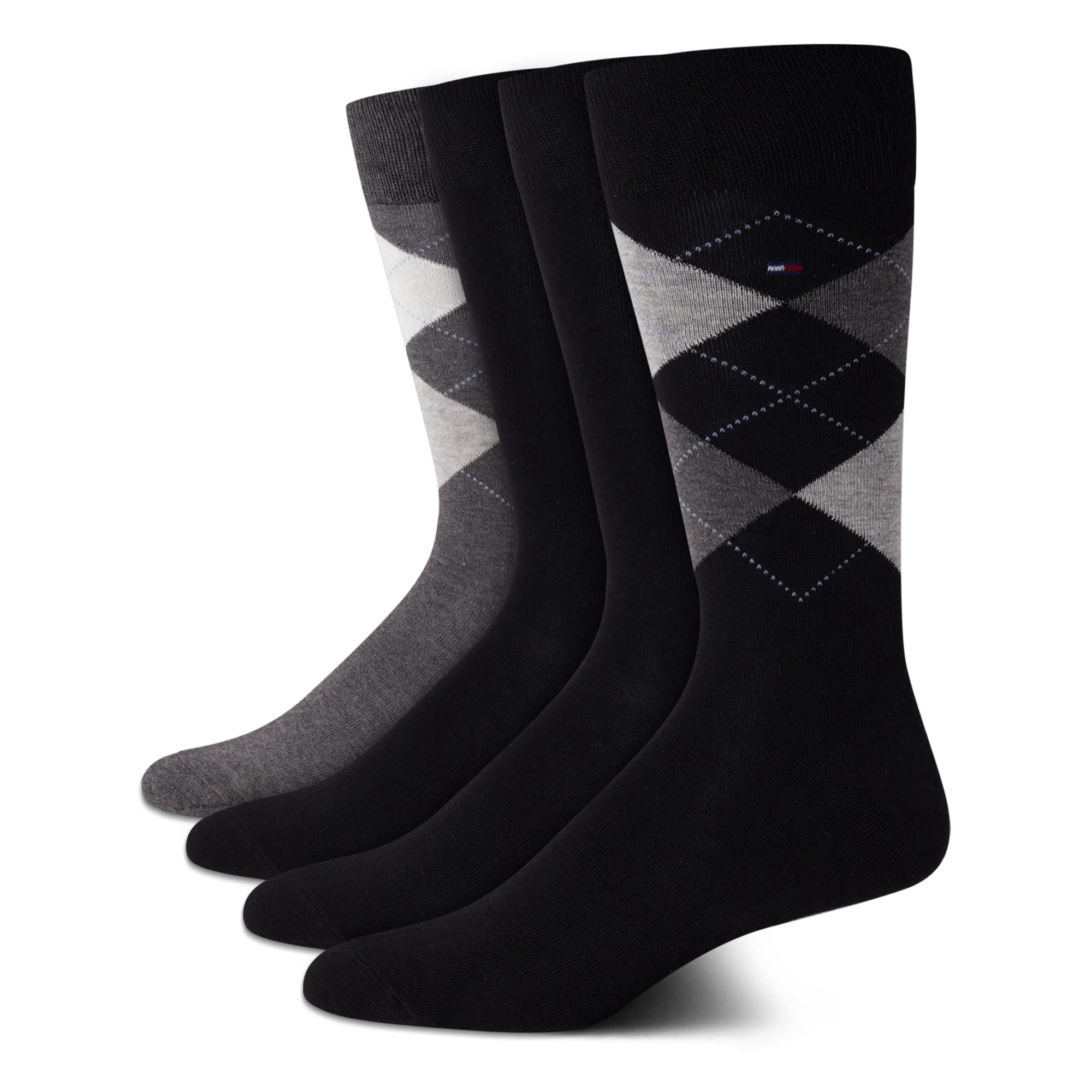 Calcetines Redondos Tommy Hilfiger, Cómodo Vestido Elástico Para Hombre, Paquete De 4