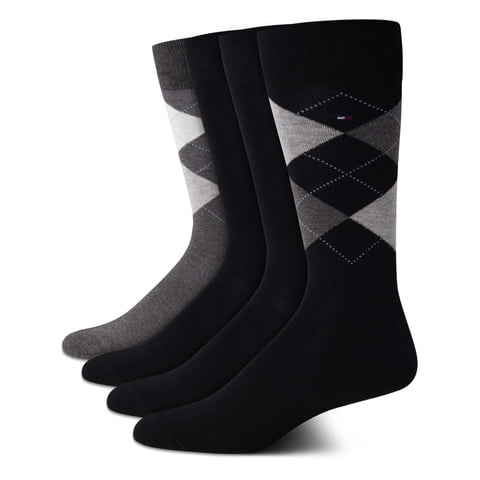 Calcetines Redondos Tommy Hilfiger, Cómodo Vestido Elástico Para Hombre, Paquete De 4
