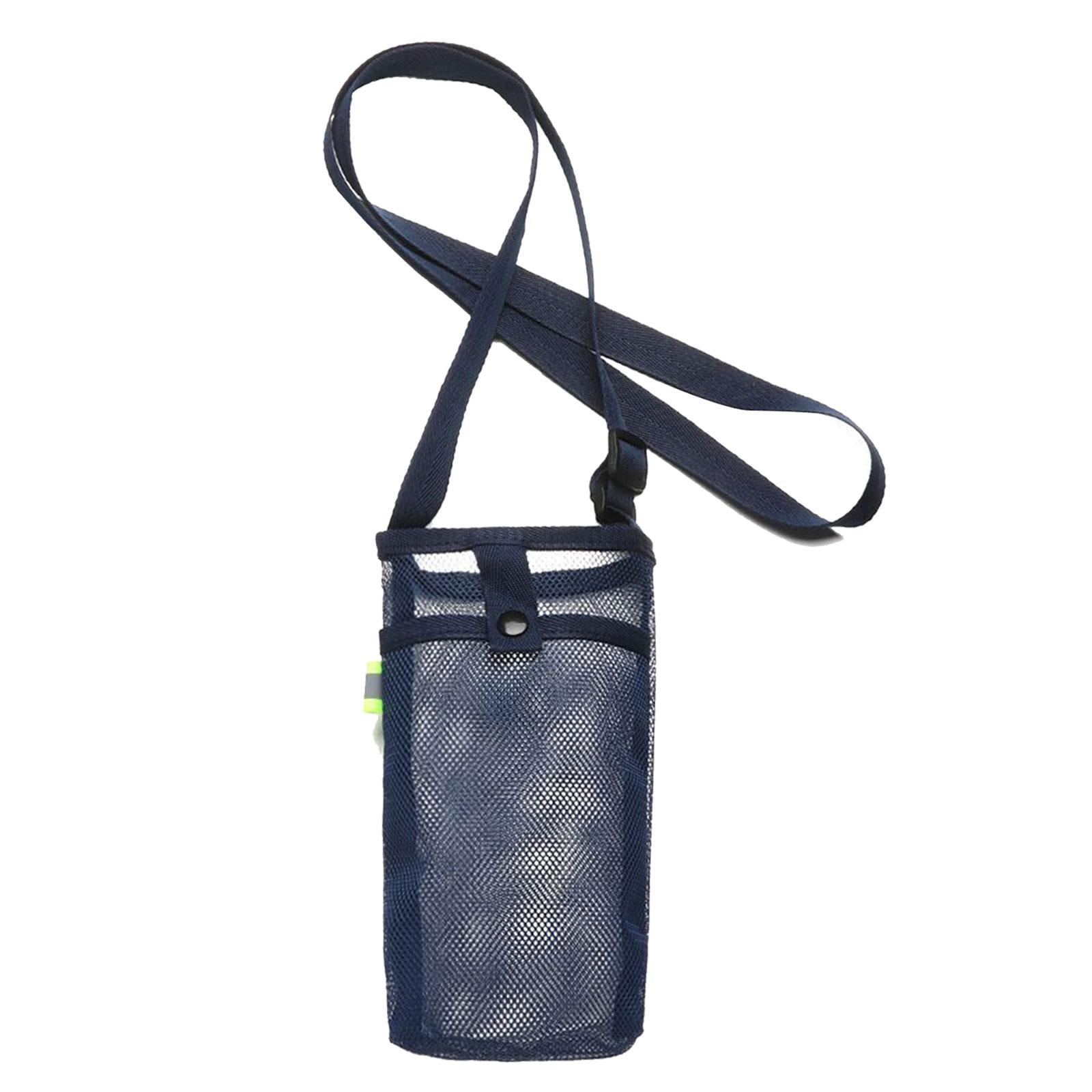 Magideal - Funda Deportiva Para Botella De Agua, Funda Para Teléfono Móvil, Nailon Con Correa, Funda Protectora, Funda Para Taza De Malla Con Correa Para Viajar, Azul Oscuro