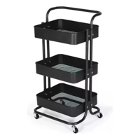 Genérico - Carro Organizador Mueble Estante De Almacenamiento 3 Niveles Negro