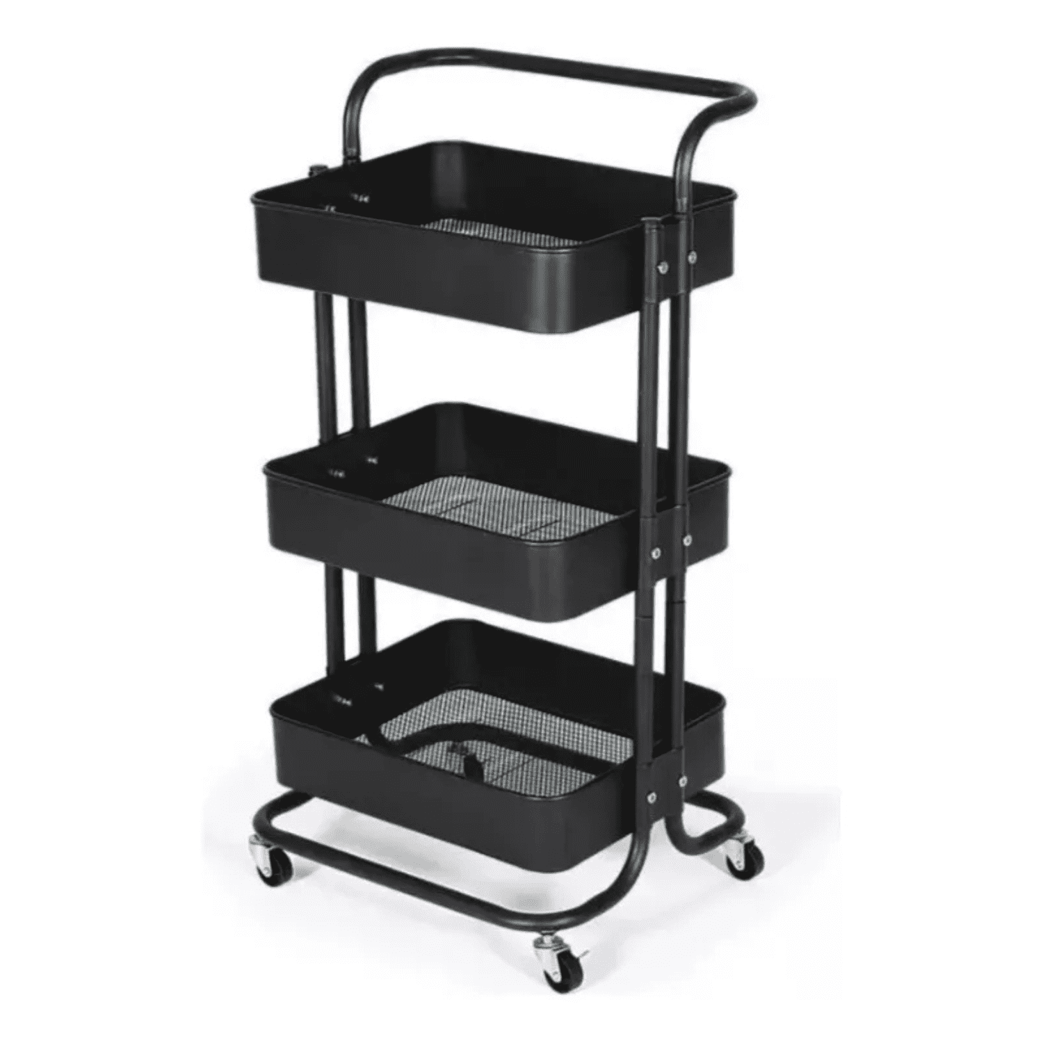 Genérico - Carro Organizador Mueble Estante De Almacenamiento 3 Niveles Negro